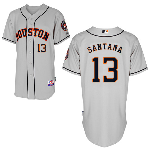 Domingo Santana #13 MLB Jersey-Houston Astros Men's Authentic Road Gray Cool Base Baseball Jersey
